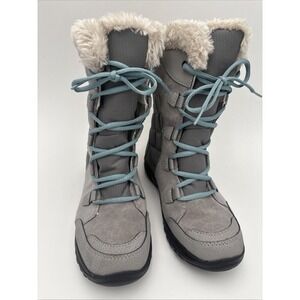 Columbia Women's Ice Maiden II Warm Snow Boots Insulated Gray Shale Size 6.5WIDE